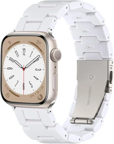 Miniatura 10 de Lerobo - Banda de resina compatible con Apple Watch Series 11/10/9/8/7 de 38mm 40mm 41mm 42mm 44mm 45mm 46mm 49mm, correa ligera de moda para iWatch