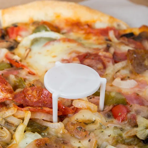 Miniatura 2 de Angel's Peel Lounge Caja de pizza/soporte para guardar pizza (paquete de 50) - Trípode de plástico blanco para contenedor de restaurante, cajas