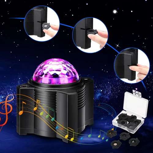 Miniatura 5 de Proyector de estrellas, espacio 15 en 1, luz nocturna con control remoto, proyector de galaxia con altavoz Bluetooth, luz de luna