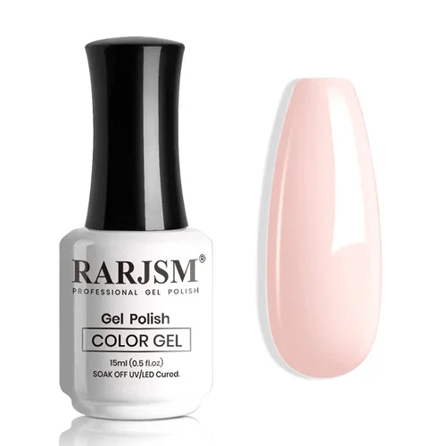 RARJSM Esmalte de uñas de gel rosa nude, esmalte de gel de burbujas, colección Bare Soak Off, esmalte de uñas en gel UV LED, arte de uñas, salón de