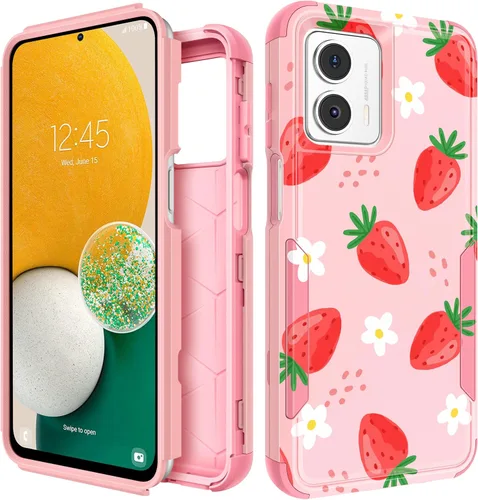 Funda para teléfono para Motorola Moto G 5G 2023 para mujer, diseño único femenino estético para adolescentes, kawaii, fresa, resistente,