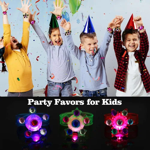 Miniatura 4 de Paquete de 32 pulseras Fidget Spinner con luz LED, que brillan en la oscuridad, recuerdos de fiesta para niños de 4 a 8 a 12 años, juguetes de caja