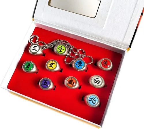 Miniatura 3 de Anime Rings Set Adjustable with Necklace Jewelry Cosplay Stuff Props Accessories