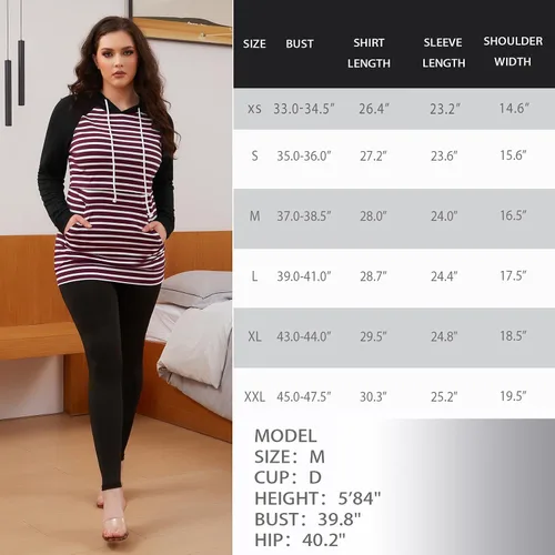 Miniatura 65 de GINKANA Sudadera con capucha para mujer, manga larga, lactancia materna, ropa casual