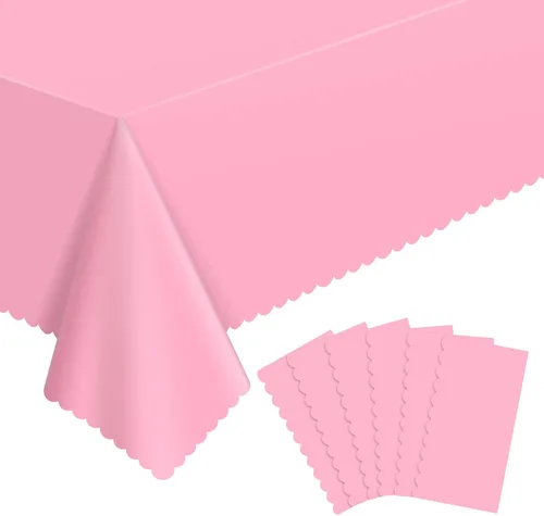 Miniatura 9 de 3 Pack Plastic Black Tablecloth, 54 X 108Inch Disposable Scalloped Dessert Table Coth for Rectangle Tables Waterproof Outdoor Table Cover for BBQ