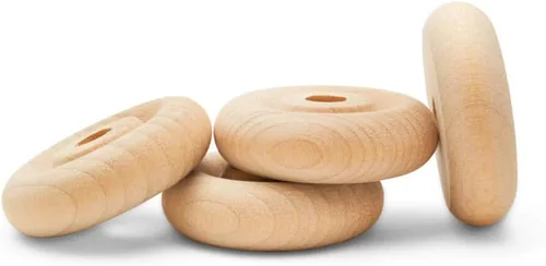 Miniatura 12 de Mini ruedas de madera clásicas, ideales para manualidades, 5/8 pulgadas de diámetro, 1/4 pulgadas de grosor, agujero de 1/8 pulgadas, paquete de 50