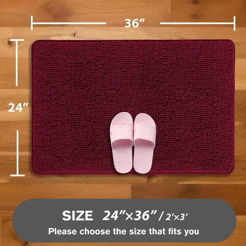 Miniatura 419 de Alfombra de baño pequeña de 12 x 18 pulgadas, lavable y absorbente, antideslizante, alfombra de baño de felpilla gruesa y suave para baño, ducha