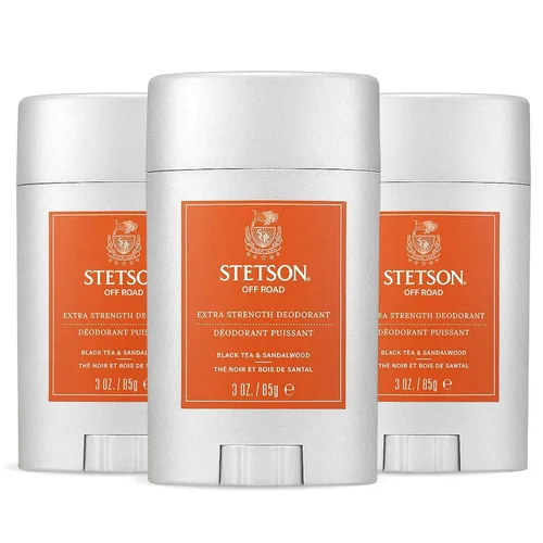 Stetson - Desodorante extra fuerte para el cuidado personal de Scent Beauty - Desodorante en barra de gel para hombre, kit de aseo personal de 3