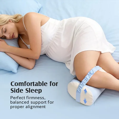 Miniatura 2 de YFONG Almohada de rodilla para dormir de lado, almohada transpirable de espuma viscoelástica con correa ajustable para embarazo, alineación