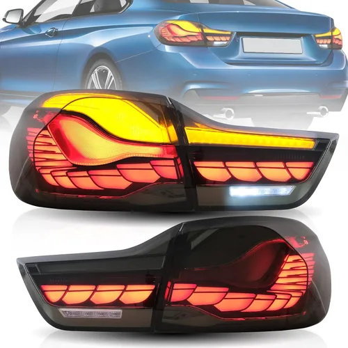 Miniatura 18 de VLAND Conjunto de luces traseras compatible con BMW Serie 3 F30 F35 F80 320i 328i 328D 335i M3 sedán de 6ª generación 2013-2018, lámpara trasera