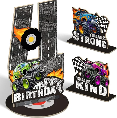 Miniatura 14 de Juego de 3 piezas de dinosaurios con signo de número de 2º cumpleaños, decoración de mesa de dinosaurios para niños y niños de 2º cumpleaños