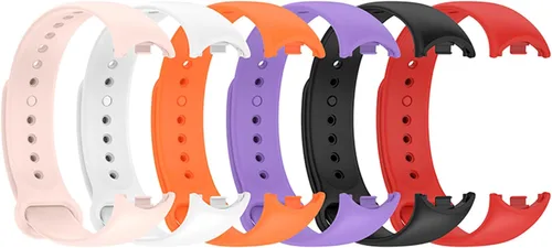 Miniatura 8 de Paquete de 6 correas de repuesto compatibles con Mi Band, 8 correas ajustables de silicona suave, correa de reloj inteligente para mujeres y hombres