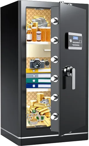 Miniatura 9 de Caja fuerte grande de 8.1 pies cúbicos para el hogar, caja de seguridad digital ignífuga con bolsa impermeable e ignífuga, caja de seguridad