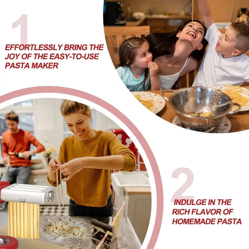 Miniatura 8 de Accesorio para máquina de pasta para todos los mezcladores Kitchenaid, accesorios para mezclador de fideos Kitchen Aid 3 en 1 incluyendo rodillo