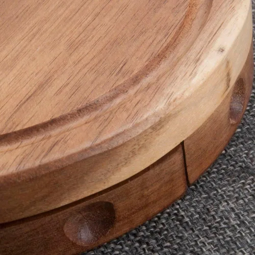 Miniatura 7 de Tabla redonda de madera de acacia para servir queso y juego de 3 herramientas de queso, 7.5 pulgadas de diámetro, ideal para bodas, cumpleaños