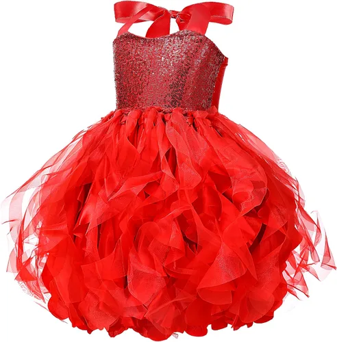 Miniatura 8 de Vestido tutú para niñas, vestido de tul con lentejuelas, vestido de princesa para niñas pequeñas, disfraz de fiesta de cumpleaños brillante