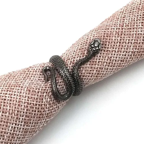 Miniatura 4 de Anillo de serpiente para mujeres y hombres, estilo vintage, gótico, serpiente, estilo punk, anillo de declaración de serpiente, ajustable