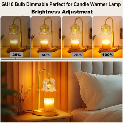 Miniatura 8 de Vinaco Calentador de velas GU10 C de 120 V y 25 W, 6 bombillas halógenas de alto rendimiento de 220 lúmenes, GU10 de 25 W, sin parpadeo, de larga
