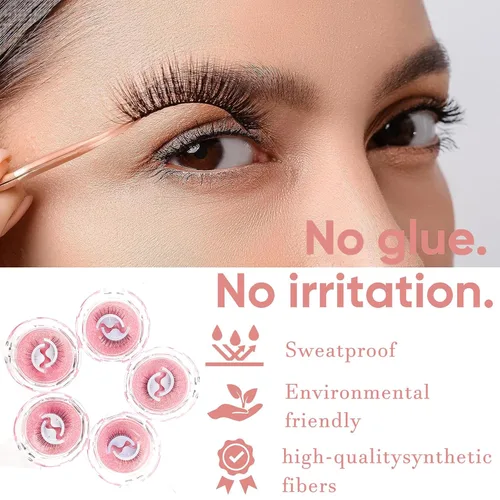 Miniatura 2 de Pestañas autoadhesivas, pestañas autoadhesivas densas 3D, pestañas de aspecto natural esponjoso, sin necesidad de pegamento, pestañas postizas