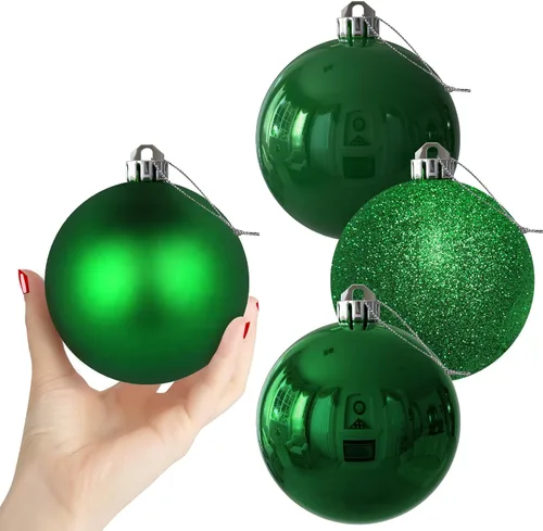 Miniatura 92 de Bolas de Navidad Grandes de 3.2" en Azul Bebé - Adornos para Árbol de Navidad, Bolas Colgantes Inastillables para Cumpleaños, Halloween, Boda