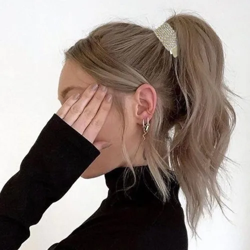 Miniatura 6 de FRDTLUTHW Pinzas pequeñas de 1.77 pulgadas para cola de caballo alta, pinzas de pelo de tiburón con diamantes de imitación para mujeres, cabello