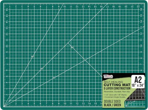 US Art Supply Tapete de corte profesional de PVC color verde/negro, duradero, antiderrapante. Ideal para álbumes de recorte, costura y todos los