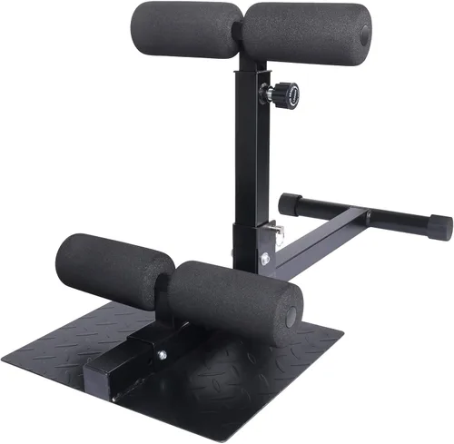 Miniatura 4 de INNOLIFE Sissy Squat Machine Adjustable Height, Protective Foam Thick Steel Fitness Home Gym Negro & rojo