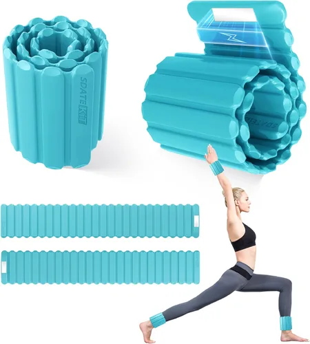 Miniatura 9 de Pesas ajustables de muñeca y tobillo para mujeres y hombres, paquete de 2 (1 libra cada una), brazalete de silicona con peso para pilates, gimnasio