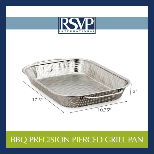 Miniatura 9 de RSVP International Endurance (BQ-RP) - Sartén para asar de precisión para barbacoa, acero inoxidable, 17.5 x 11 x 2 pulgadas, crea el tostado