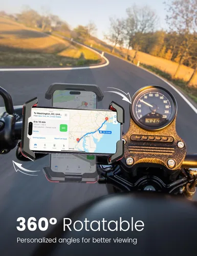 Miniatura 7 de Pnitri Paquete de 2 soportes para teléfono de bicicleta [juego de regalo mejorado 2025] - Accesorios para soporte de motos, 3S fácil de instalar