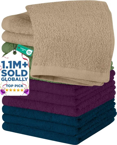 Miniatura 33 de DAN RIVER Paquete de 6 toallas de mano de alta calidad (16 x 28 pulgadas), 100% algodón, ultra suaves, ligeras, altamente absorbentes, para baño