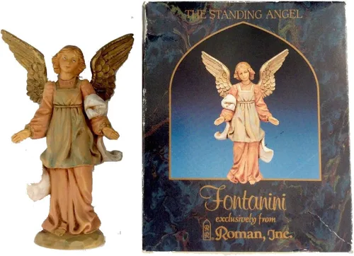 Miniatura 2 de Fontanini by Roman Inc., Standing Angel, 5" Angels Collection, Nativity Figure and Accessories, Hand Sculpted and Painted