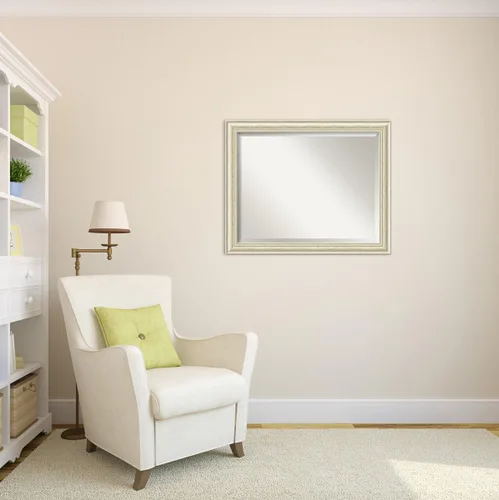 Miniatura 8 de Amanti Art Espejo de pared, espejo de marco de madera blanca lavada para decoración de pared o uso como espejo de baño para sobre el fregadero