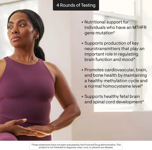 Miniatura 5 de THORNE - 5-MTHF - Suplemento de metilfolato (folato B9 activo) - Apoya la salud cardiovascular, el desarrollo fetal, la salud nerviosa, los niveles