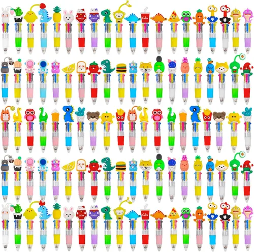 Miniatura 24 de CZWZ 8 piezas de bolígrafos de cuentas navideños, bolígrafos de plástico con cuentas y cuentas de silicona multicolor, bolígrafos navideños
