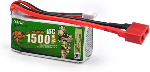 Miniatura 7 de Paquete de 2 baterías de litio de alta velocidad con cabeza T de 7.4V 1500mAh para WLTOYS A959-B A969-B A979-B K929-B 144001 12401 9200 9200E 300E