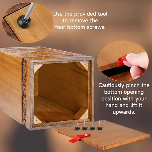Miniatura 5 de Urna de madera para cenizas adultas masculinas y hembras, hecha a mano grandes urnas de cremación para cenizas humanas, hombres y mujeres, urna