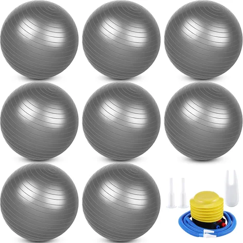 Miniatura 7 de Leyndo 8 pelotas de ejercicio de yoga a granel de 26 pulgadas con equipo inflable, pelota de pilates con bomba rápida antiestallido para embarazo