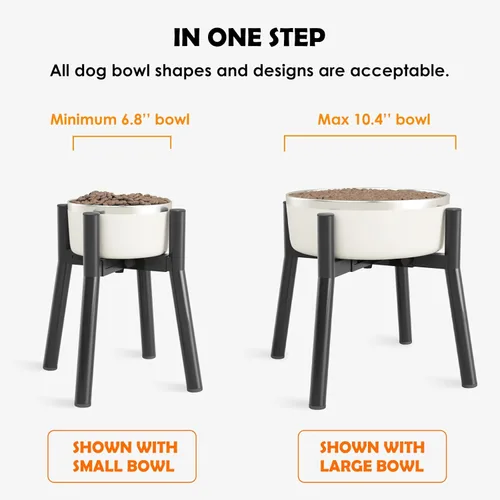Miniatura 5 de Soporte Ajustable Elevado para Cuenco de Perros de 7-10.6" de Diámetro para Comida y Agua - Comedero Elevado de 11" de Altura para Mejorar