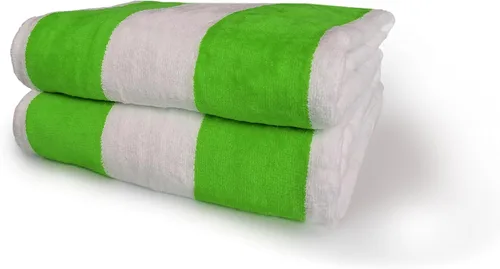 Miniatura 6 de Royal Comfort Cabana - Toallas de playa a rayas de 30 x 60 pulgadas, paquete de 4 unidades (rosa neón / blanco) terciopelo de rizo de 11.7 libras