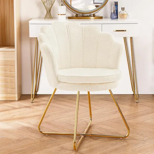Miniatura 11 de Furniliving Sillas de tocador de terciopelo, sillas decorativas tapizadas para sala de estar, silla de maquillaje para dormitorio, oficina en casa
