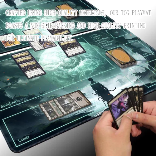 Miniatura 4 de MTG - Tapete de juego tamaño 24 x 14 pulgadas, bolsas de almacenamiento gratuitas, respaldo antideslizante, impresión, ideal para entusiastas