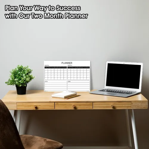 Miniatura 5 de Calendario de pared grande de borrado en húmedo y seco laminado con cinta de doble cara, planificador de pared de dos meses, tamaño 11 x 17 pulgadas