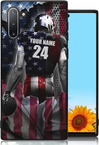 Miniatura 20 de Fundas de teléfono con número de nombre personalizado, diseño de bandera de Estados Unidos, para Galaxy A16/A15/A25/A14/A54/A53 Béisbol