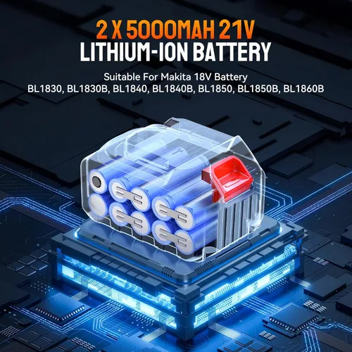 Miniatura 3 de Pistola remachadora inalámbrica sin escobillas, kit de remachador eléctrico portátil automático de 2248lbf para remaches de 1/8" 5/32" 3/16" con 2