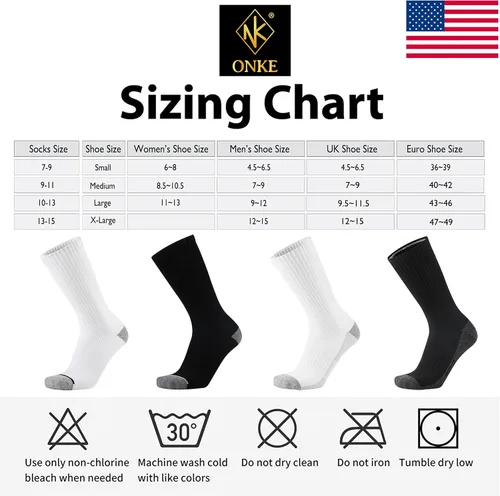 Miniatura 6 de ONKE - Calcetines de algodón absorbentes de humedad para entrenamiento, para hombre