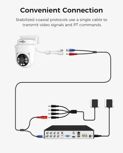 Miniatura 6 de Hiseeu PTZ - Cámaras de seguridad domo HD-TVI de 5 MP con panorámica de 355°, inclinación de 90°, visión nocturna IR de 100 pies, cámara