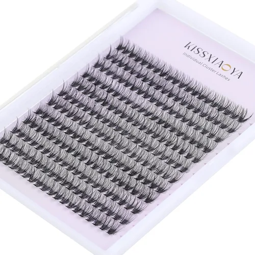 KISSXIAOYA Extensiones de pestañas en racimo, 240 extensiones de pestañas postizas en racimo 40D 0.07D, suaves individuales, pestañas postizas