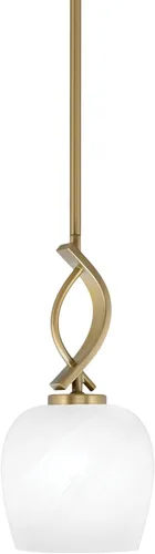 Miniatura 53 de Toltec Lighting Cavella Stem Colgado Mini colgante, acabado grafito, vidrio de muselina blanca de 4 pulgadas