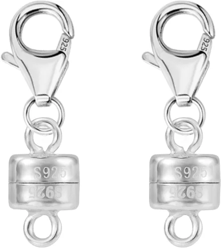 Miniatura 8 de Cierres y cierres magnéticos para collares, 2 piezas de plata de ley 925 con cierre magnético para collares, convertidor chapado en oro, conector